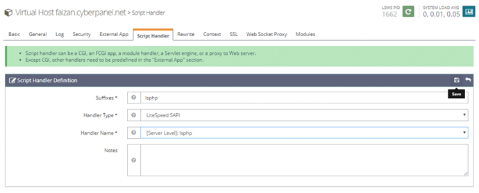 script handler in virtual hosts
