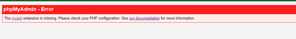 PhpMyAdmin Error The Mysqli Extension Is Missing Please Check Your PHP Configuration 