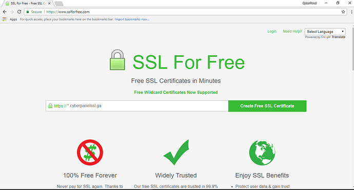 ssl for free homepage