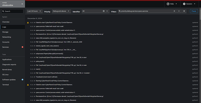 CyberPanel Email Policy Control Daemon fail to start