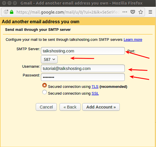configure smtp settings on gmail cyberpanel