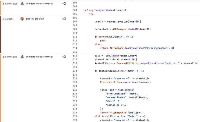 Screenshot 2024-10-29 at 19-54-53 Blaming cyberpanel_databases_views.py at v2.3.8-dev · usmannasir_cyberpanel