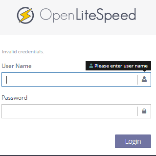 web admin console for OpenLiteSpeed
