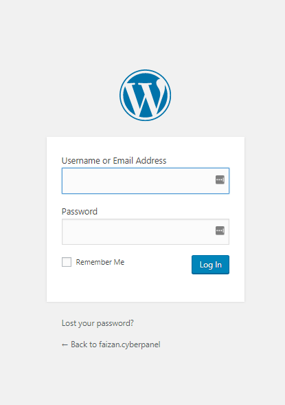 main page of wordpress installed